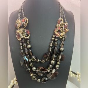 Alexis Bittar Glass Statement Necklace 22” D12